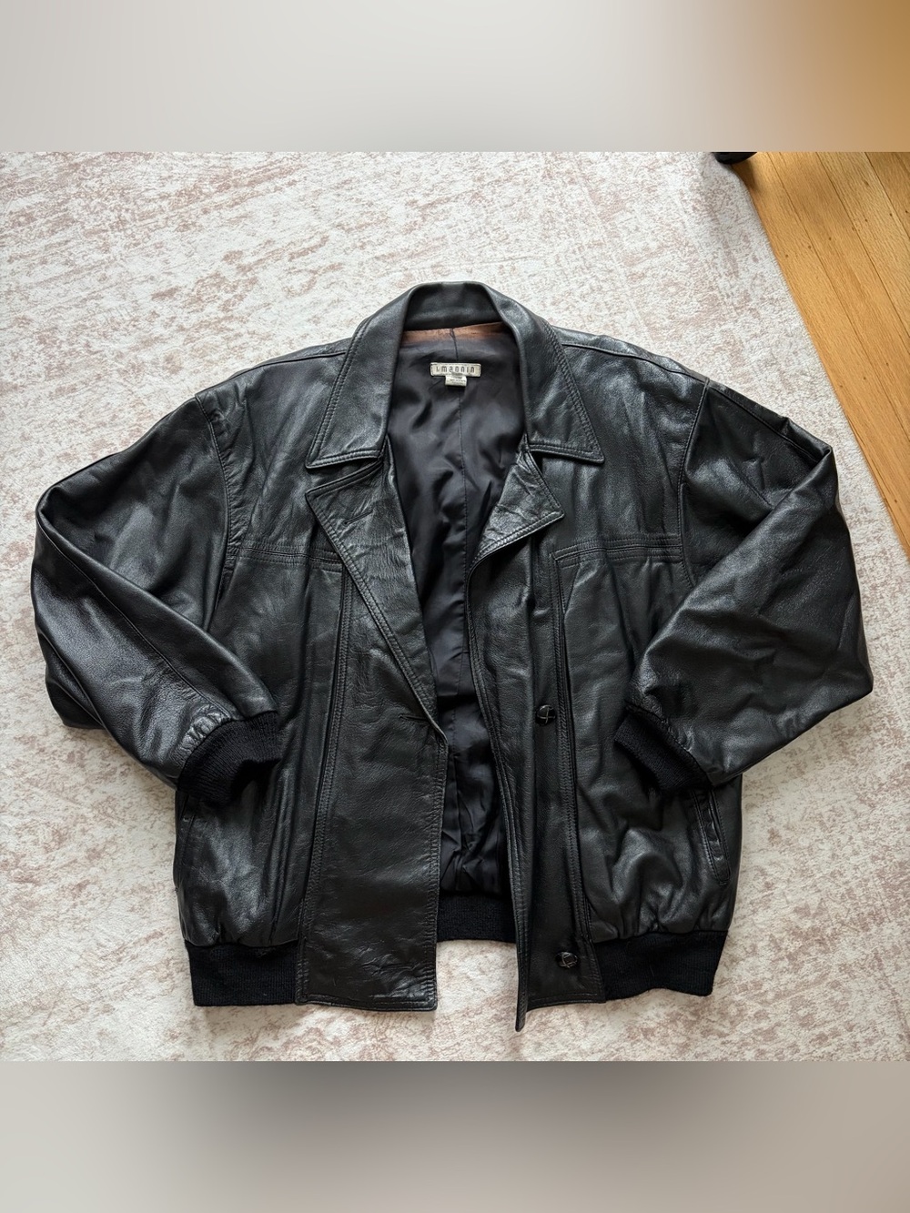 Black Leather Bomber Jacket